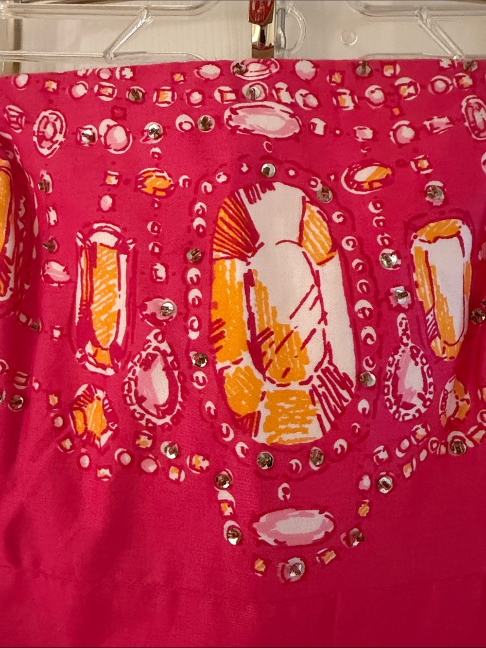 Lilly Pulitzer Strapless Hot Pink Embellished Dress - Picture 2 of 3